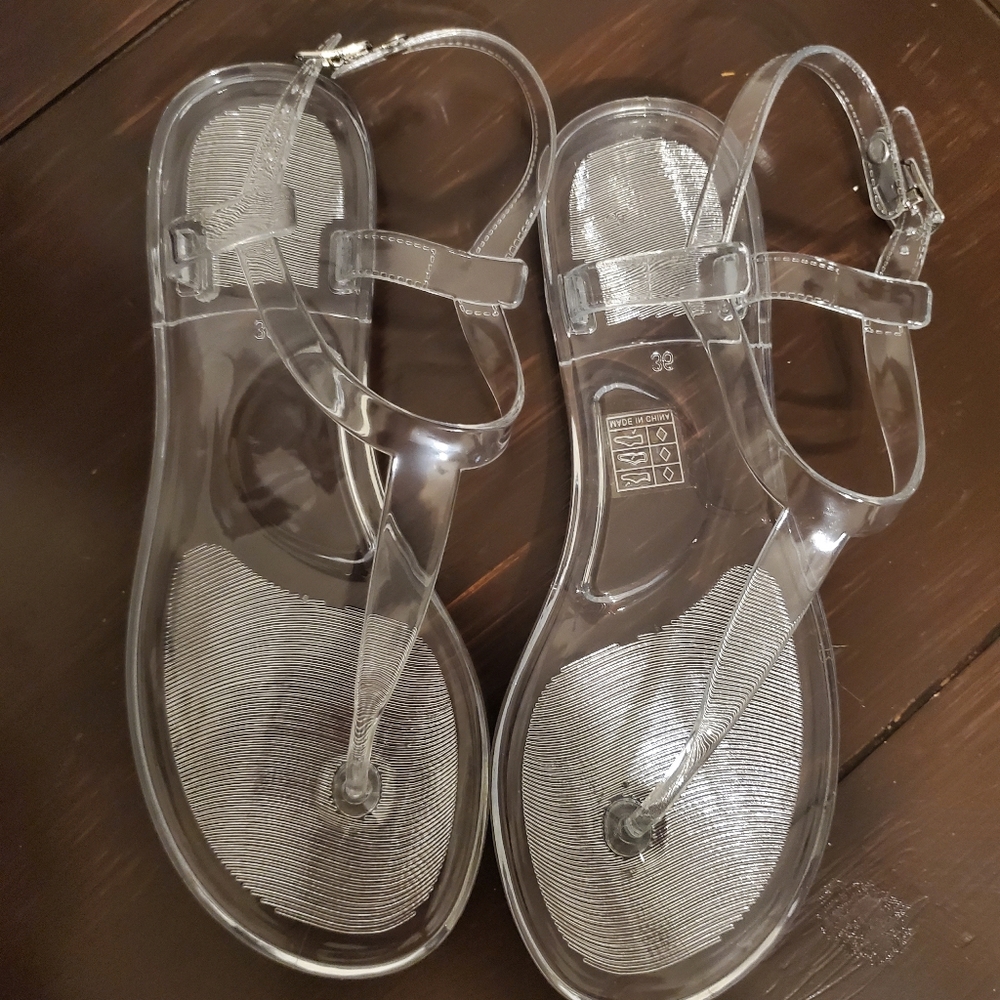 Brand new clear sandals.